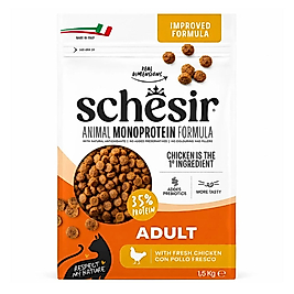 Schesir Mono Protein Tavuklu Tahılsız Yetişkin Kedi Maması 1,5kg