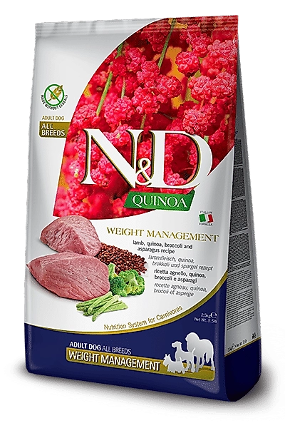 N&D Quinoa Weight Management Kuzu & Brokoli Yetişkin Mini Irk Köpek Maması 2,5 Kg