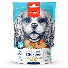 Wanpy Oven Roasted %100 Doğal Tavuk Sargılı Bisküvili Köpek Ödülü 100gr