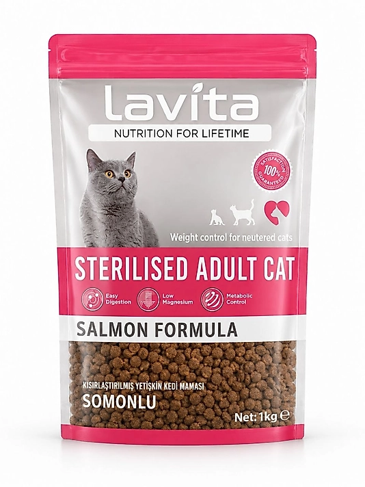 LaVital Somonlu Kısırlaştılmış Yetişkin Kedi Maması 1kg