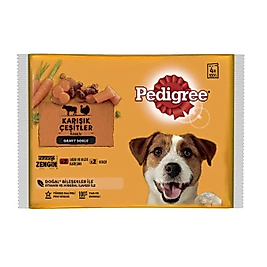 Pedigree Pouch Sığır Etli Kuzulu ve Hindili Yetişkin Köpek Konservesi 100gr (4'lü)