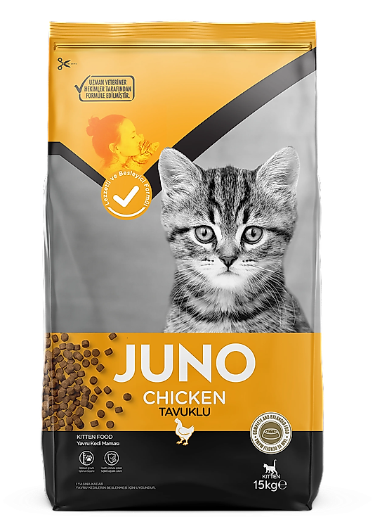 JUNO Tavuklu Yavru Kedi 15 Kg