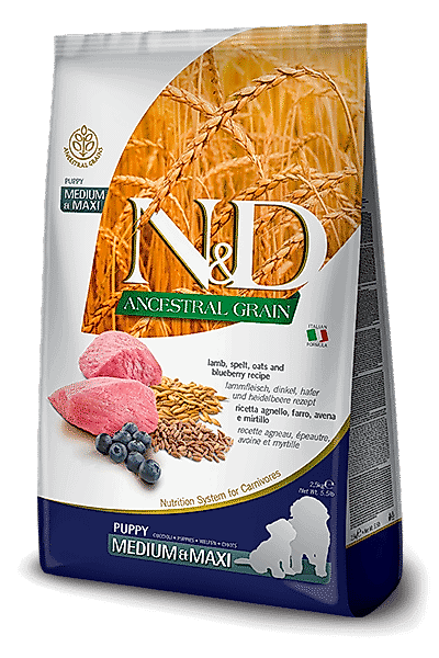 N&D Ancestral Grain Kuzulu ve Yaban Mersinli Yavru Küçük Irk Köpek Maması 2,5 Kg