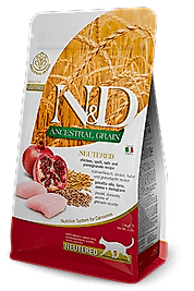N&D Ancestral Grain Tavuklu Kavuzlu Buğdaylı Yulaflı Narlı Kısırlaştırılmış Yetişkin Kedi Maması 1,5 Kg