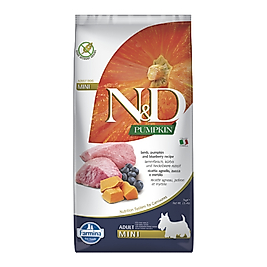 N&D Pumpkin Bal Kabaklı Kuzulu ve Yaban Mersinli Küçük Irk Tahılsız Yetişkin Köpek Maması 7kg