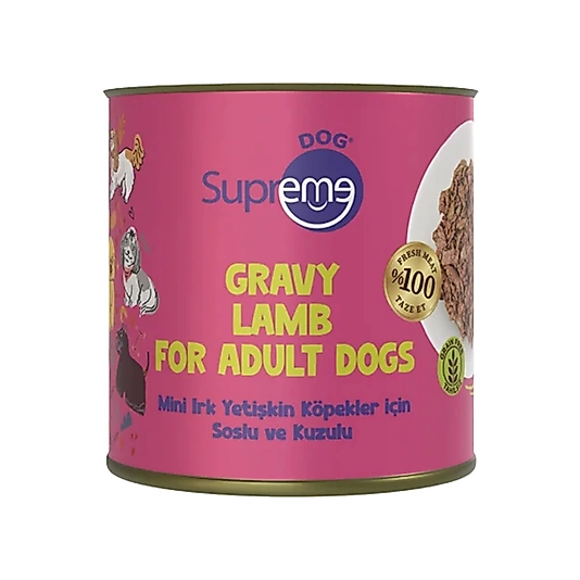 Supreme Mini Irk Yetişkin Kuzulu Soslu Köpek Konservesi 200 Gr