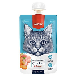 Wanpy Tavuklu ve Havuçlu Ezme Kedi Ödül Maması 90gr