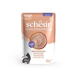 Schesir Complete Ton Balıklı ve Somonlu Yetişkin Kedi Yaş Maması 85gr