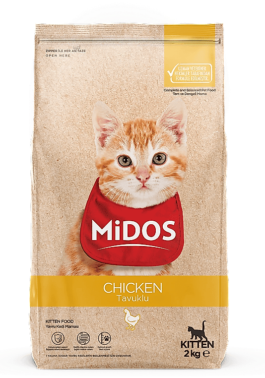 MİDOS Tavuklu Yavru Kedi Maması 2 Kg
