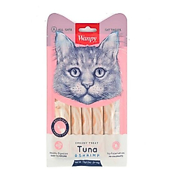 Wanpy Ton Balığı ve Karidesli Sindirim Sistemi Destekleyici Krema Kedi Ödül Maması 14gr (5'li)