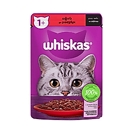 Whiskas Pouch Sos İçinde Sığır Etli Yetişkin Kedi Konservesi 85gr