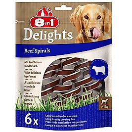 8in1 Smart Delights Beef Spirals Biftekli Burgu Köpek Ödülü 6lı