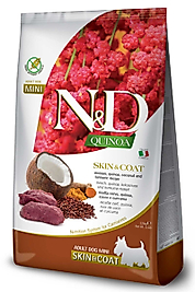 N&D Quinoa Skin&Coat Deri Sağlığı Destekli Geyik Etli ve Hindistan Cevizli Küçük Irk Yetişkin Köpek Maması 2.5 kg