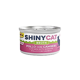 GimCat Shinycat Broth Sos İçinde Tavuklu ve Karidesli Kedi Konservesi 70gr