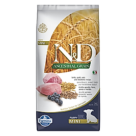 N&D Ancestral Grain Kuzulu ve Yaban Mersinli Yavru Küçük Irk Köpek Maması 7 Kg