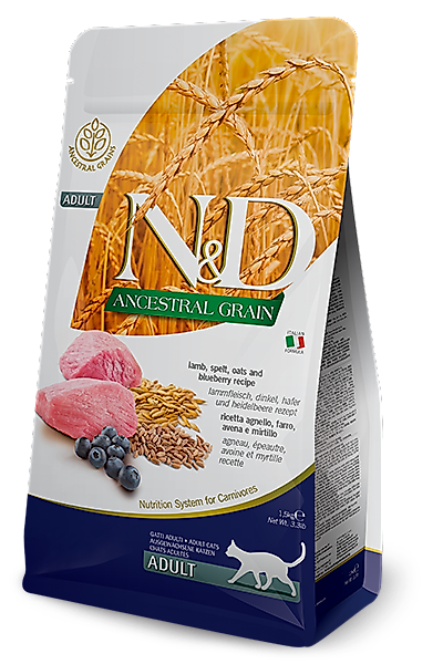 N&D Ancestral Grain Kuzulu Kavuzlu Buğdaylı Yulaflı Yaban Mersinli Yetişkin Kedi Maması 5 Kg