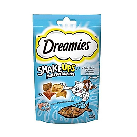 Dreamies Shake Ups Multivitamins Ton Balığı Somon ve Karidesli Kedi Ödülü 55 Gr