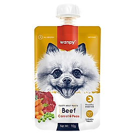 Wanpy Sığır Etli ve Havuçlu Ezme Köpek Ödül Maması 90gr