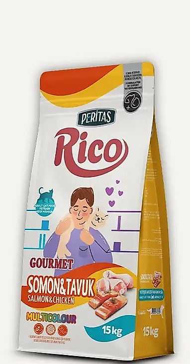 RICO Somonlu ve Tavuklu Gurme Yetişkin Kedi Maması 15 Kg