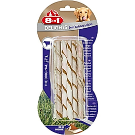 8in1 Delights Biftekli Ağız Sağlığı için Burgu Kemik (10'lu) 55gr