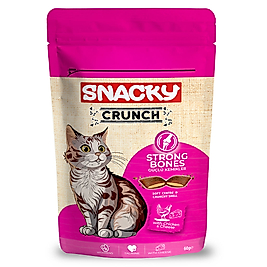 Snacky Crunch Strong Bones Güçlü Kemikler için Tavuklu ve Peynirli Kedi Ödül Maması 60gr