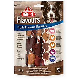 8in1 Flavours Triple Flavour Skewers Çiğnenebilir Köpek Ödülü 113gr