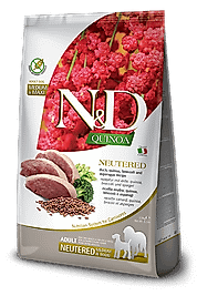 N&D Quinoa Neutered Ördek, Brokoli & Kuşkonmaz Kısırlaştırılmış Yetişkin Mini Irk Köpek Maması 2,5 Kg
