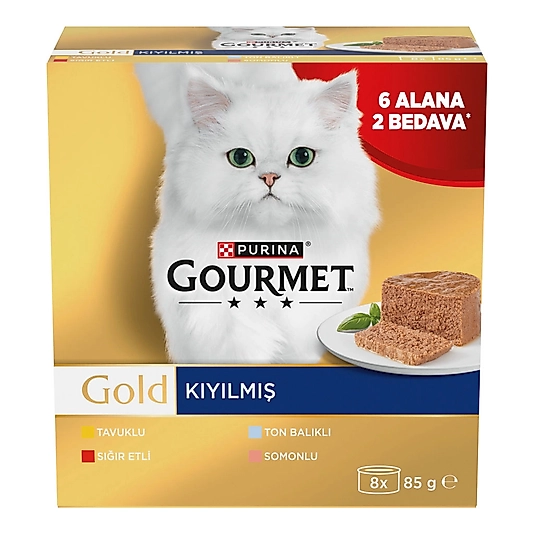 Gourmet Gold Karışık Çeşit Kıyılmış Kedi Yaş Mama 8x85 Gr