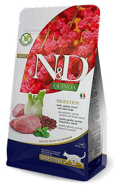 N&D Quinoa Kuzulu Rezene Sindirim Destekli Yetişkin Kedi Maması 1,5 Kg