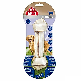 8in1 Delights Bones Biftekli Düğümlü Tartar Önleyici Köpek Kemiği 85gr 18cm [L]