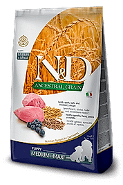 N&D Ancestral Grain Kuzulu ve Yaban Mersinli Yavru Küçük Irk Köpek Maması 2,5 Kg