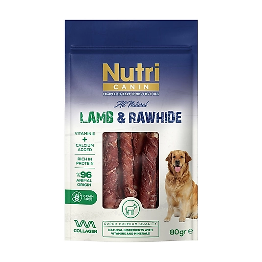 Nutri Canin Kuzu Eti Sargılı Sığır Derisi Köpek Ödül Maması 80gr