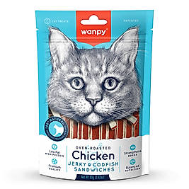 Wanpy Oven Roasted Tavuklu Morina Balıklı Sandviç Kedi Ödül Maması 80gr