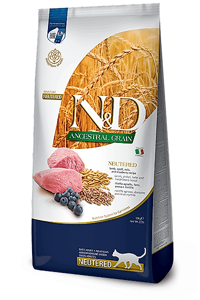N&D Ancestral Grain Kuzulu Kavuzlu Buğdaylı Yulaflı Yaban Mersinli Kısırlaştırılmış Yetişkin Kedi Maması 10 Kg
