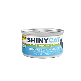 GimCat Shinycat Broth Sos İçinde Ançuezli ve Ton Balıklı Kedi Konservesi 70gr