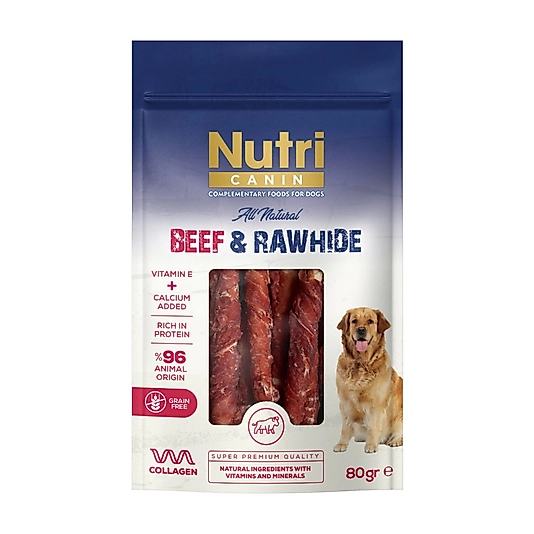 Nutri Canin Sığır Eti Sargılı Sığır Derisi Köpek Ödül Maması 80gr