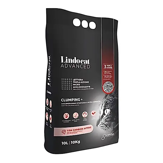 Lindocat Advanced Aktif Karbonlu Ekstra Güçlü Topaklanan Gri Kedi Kumu 10lt