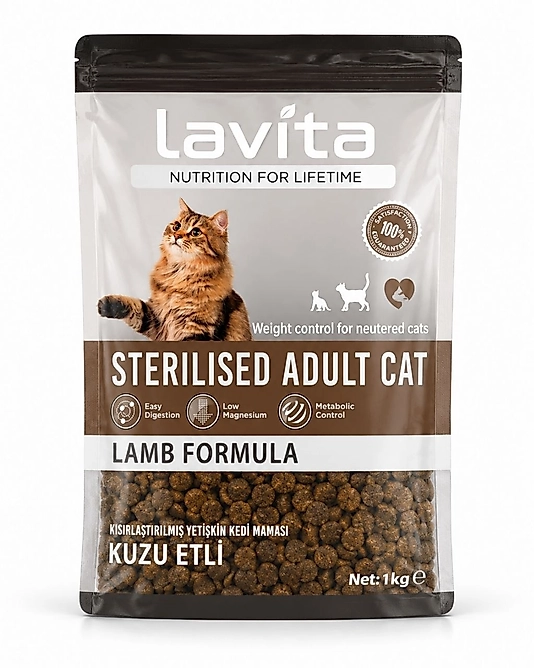 LaVital Kuzu Etli Kısırlaştılmış Yetişkin Kedi Maması 1kg