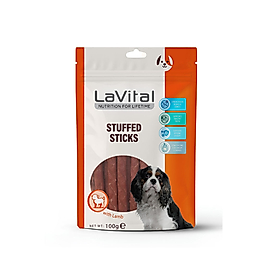 LaVital Stuffed Sticks Kuzu Etli ve Somonlu Köpek Ödül Çubuğu 100gr