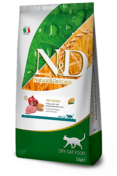 N&D Ancestral Grain Hindili Kavuzlu Buğdaylı Yulaflı Narlı Kısırlaştırılmış Yetişkin Kedi Maması 10 Kg