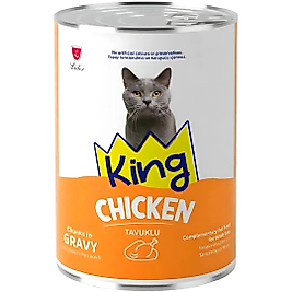 King Kedi Konservesi Tavuklu Sos İçerisinde Et Parçacıklı 400 gr