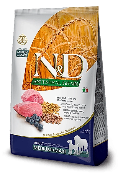 N&D Ancestral Grain Kuzulu ve Yaban Mersinli Yetişkin Küçük Irk Köpek Maması 7 Kg