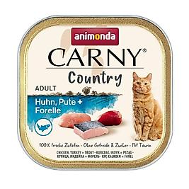 Animonda Carny Country Tavuklu Hindili ve Alabalıklı Yetişkin Kedi Konservesi 100gr