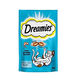 Dreamies İç Dolgulu Somonlu Kedi Ödül Bisküvisi 60gr