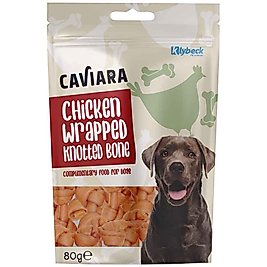Caviara Tavuk Sarılı Düğümlü Çiğneme Kemikleri 80gr