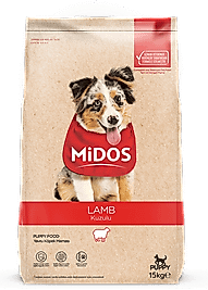 MİDOS Kuzu Etli ve Pirinçli Yavru Köpek Sağlıklı Gelişim 15 Kg