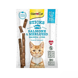 GimCat Sticks Morina Balıklı ve Somonlu Kedi Ödül Çubuğu 20gr (4'lü)