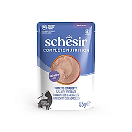 Schesir Tam ve Dengeli Ton Balıklı ve Hamsili Mus Yetişkin Kedi Yaş Maması 85gr