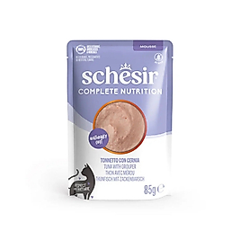 Schesir Complete Ton Balıklı ve Orfoz Balıklı Yetişkin Kedi Yaş Maması 85gr