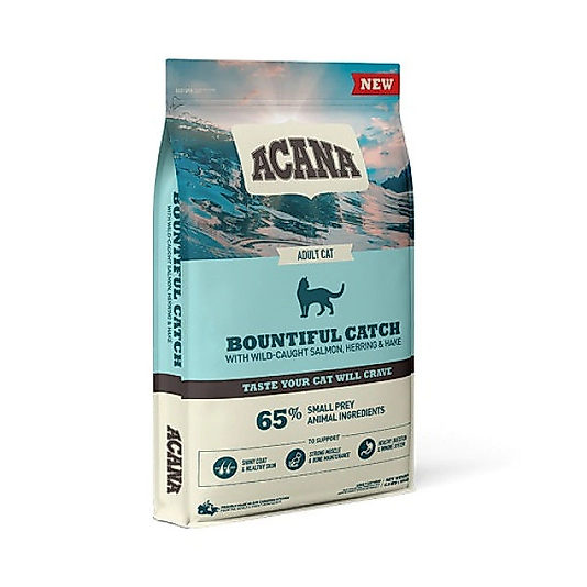 Acana Bountiful Catch Güçlü ve Sağlıklı Kemikler için Balıklı Tahılsız Yetişkin Kedi Maması 4,5kg